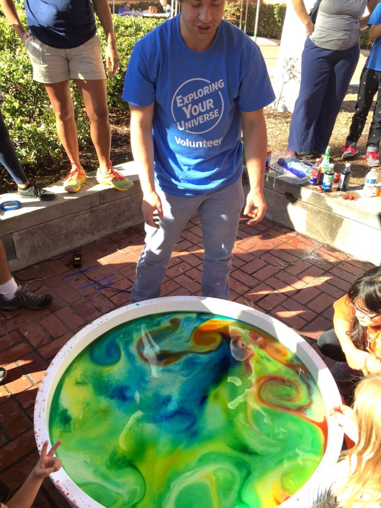 Sam May showing off Gary Glesener's 50" turntable at Explore Your Universe (11/8/2015).